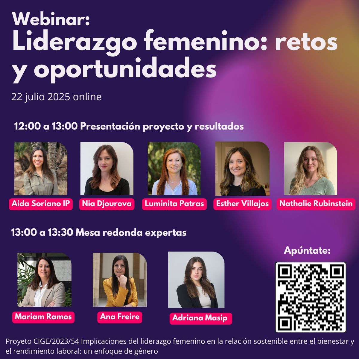 Cartel del webinar LidFemme: Liderazgo femenino, retos y oportunidades